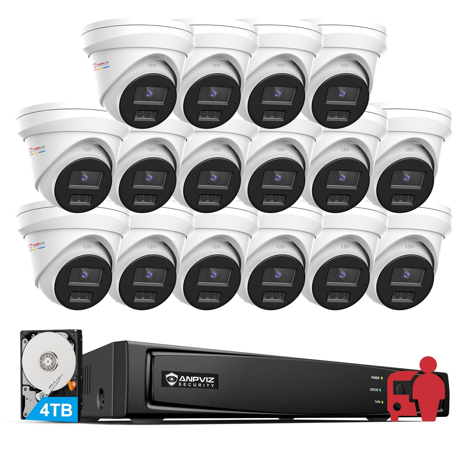 Nvr 16 Channel 4K H265 - Anpviz 16CH 4K PoE Security Camera