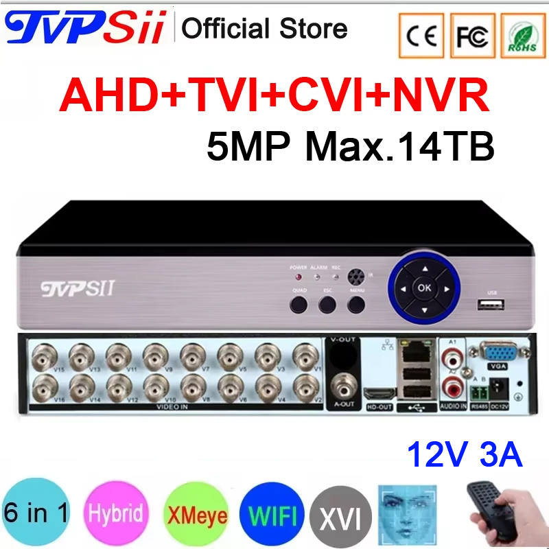 Cctv Hard Drive 4Tb Surveillance - Face Detection XMeye H265+ 5MP 16CH