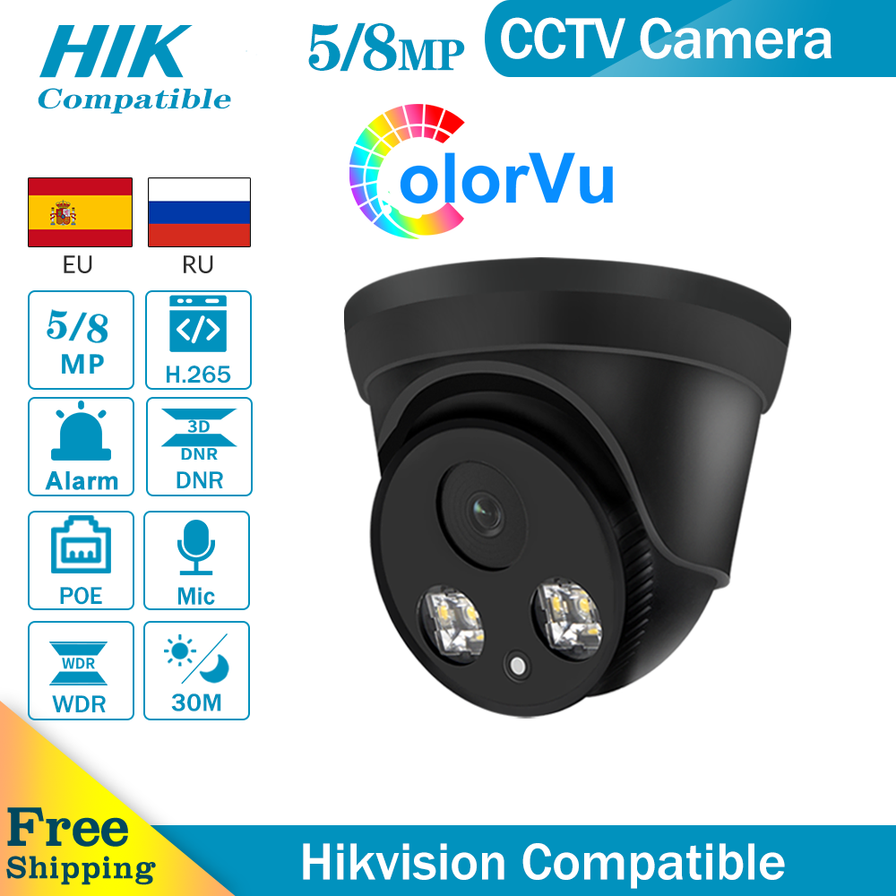 Hikvision Ip Camera 8Mp Dome - Hikvision Compatible ColorVu 5MP Dome POE