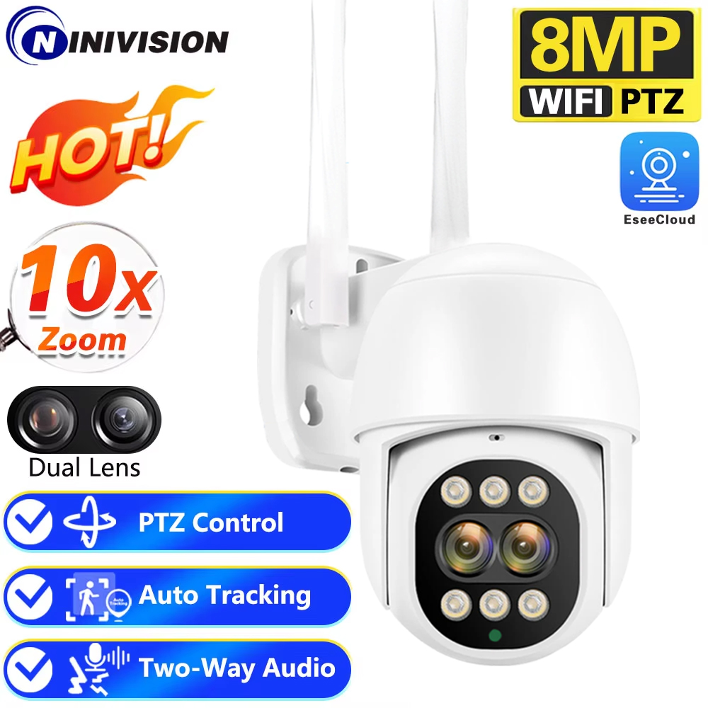 Ip Camera 4K 8Mp Outdoor Ptz - 8MP 4K PTZ Wifi IP Camera