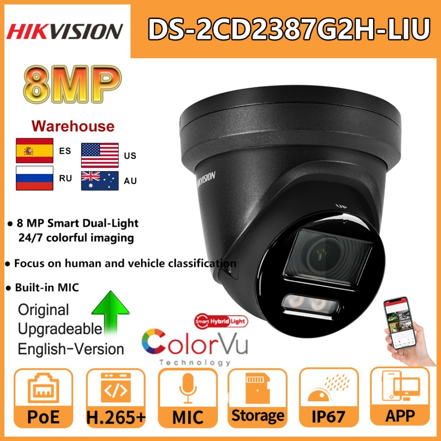 Hikvision Ip Camera 8Mp Dome - Hikvision 8MP IP Camera DS-2CD2387G2H-LIU 4K
