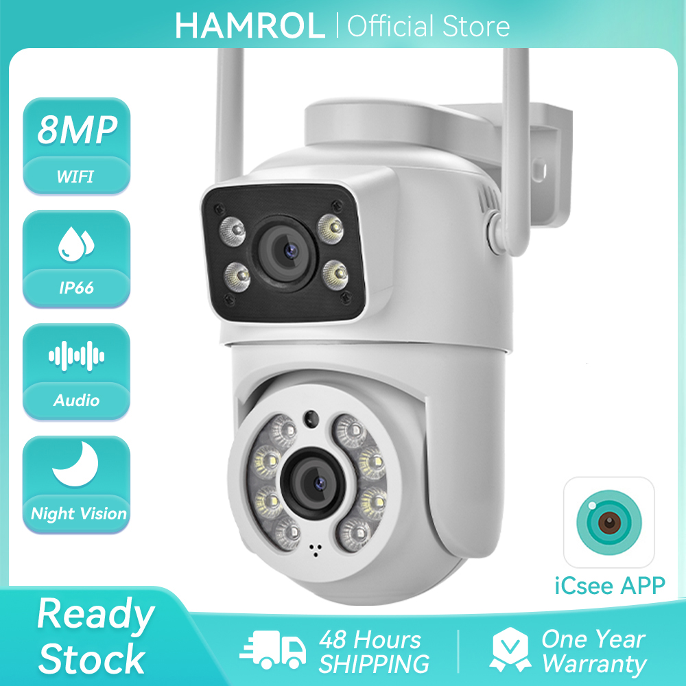 Ip Camera 4K 8Mp Outdoor Ptz - 8MP 4K Dual Lens PTZ WiFi