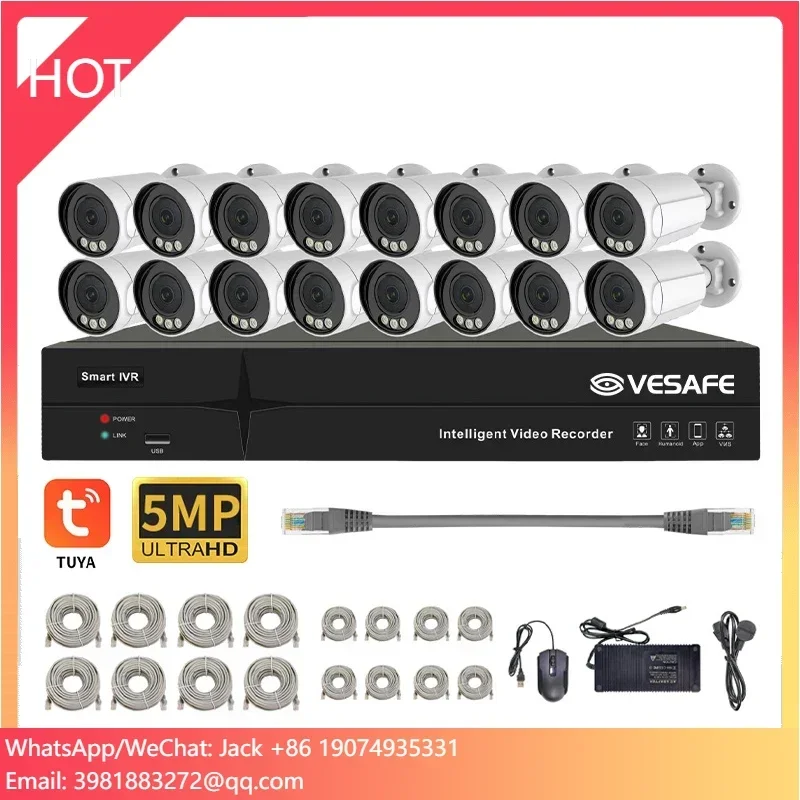 Nvr Kit 4 Camera 5Mp Poe - VESAFE Outdoor Surveillance Tuya Kit 4