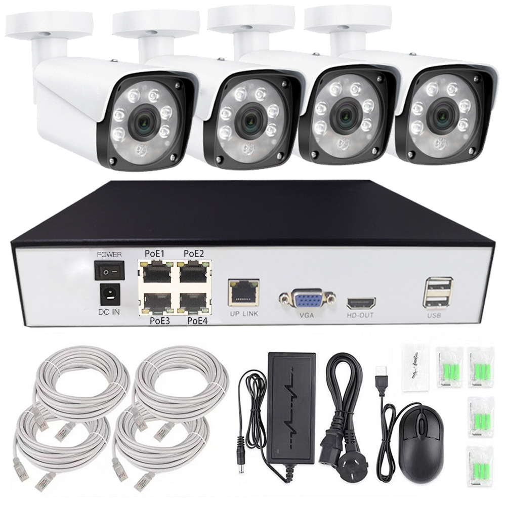 Nvr Kit 4 Camera 5Mp Poe - Audio Record AI 4CH POE NVR