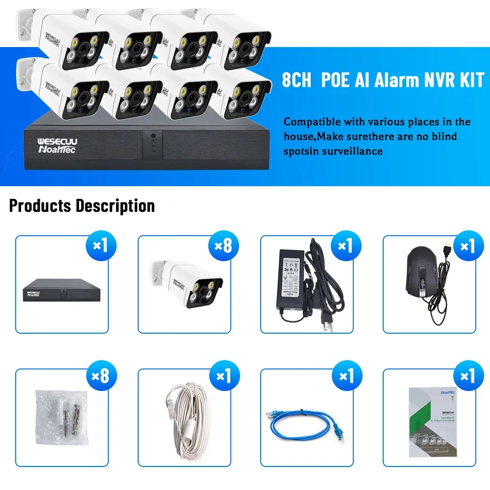 Nvr Kit 4 Camera 5Mp Poe - Manufacturer 5mp 4k 8mp 4 8