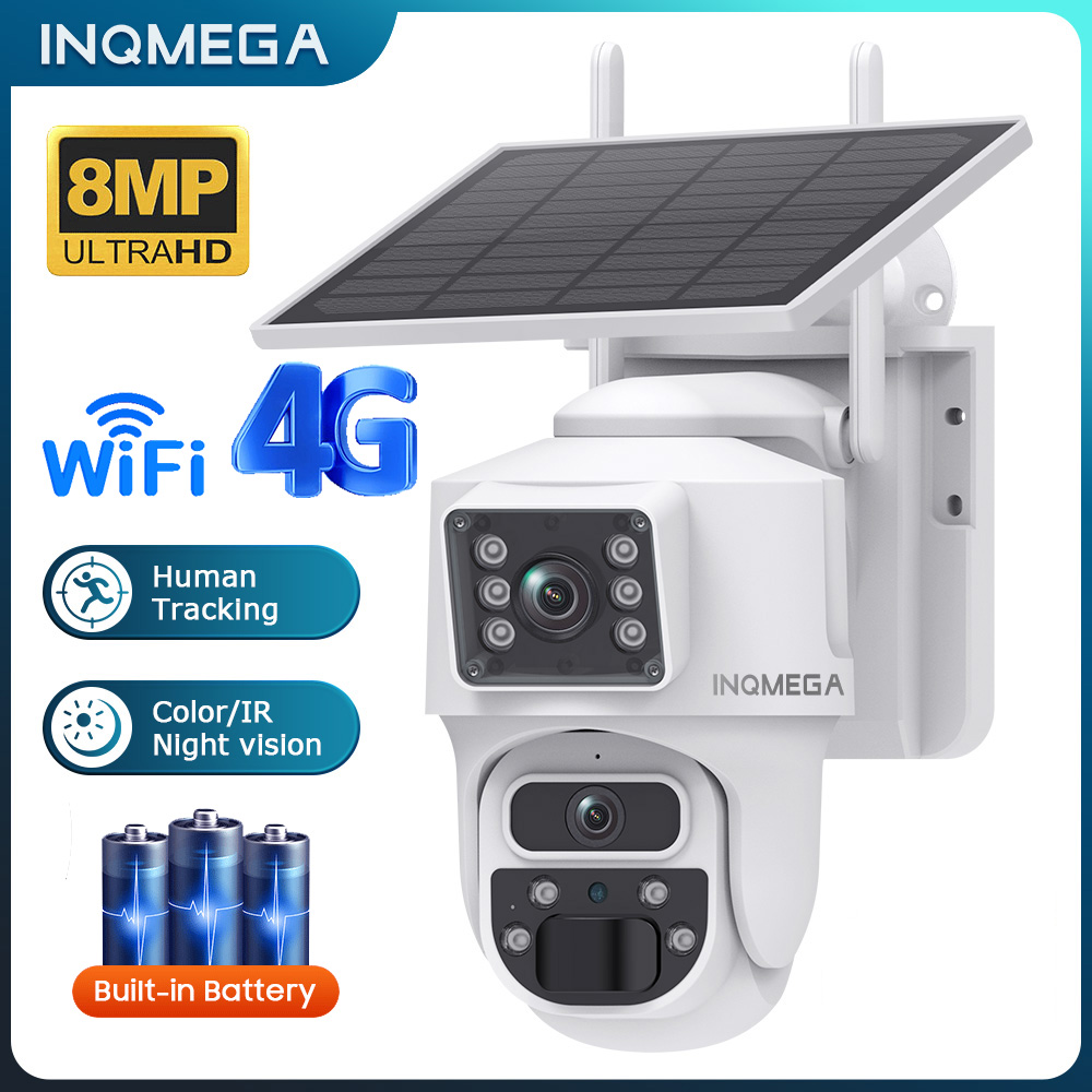 Security Camera System Solar 4G - INQMEGA 8MP 4K Solar Wirelesss IP