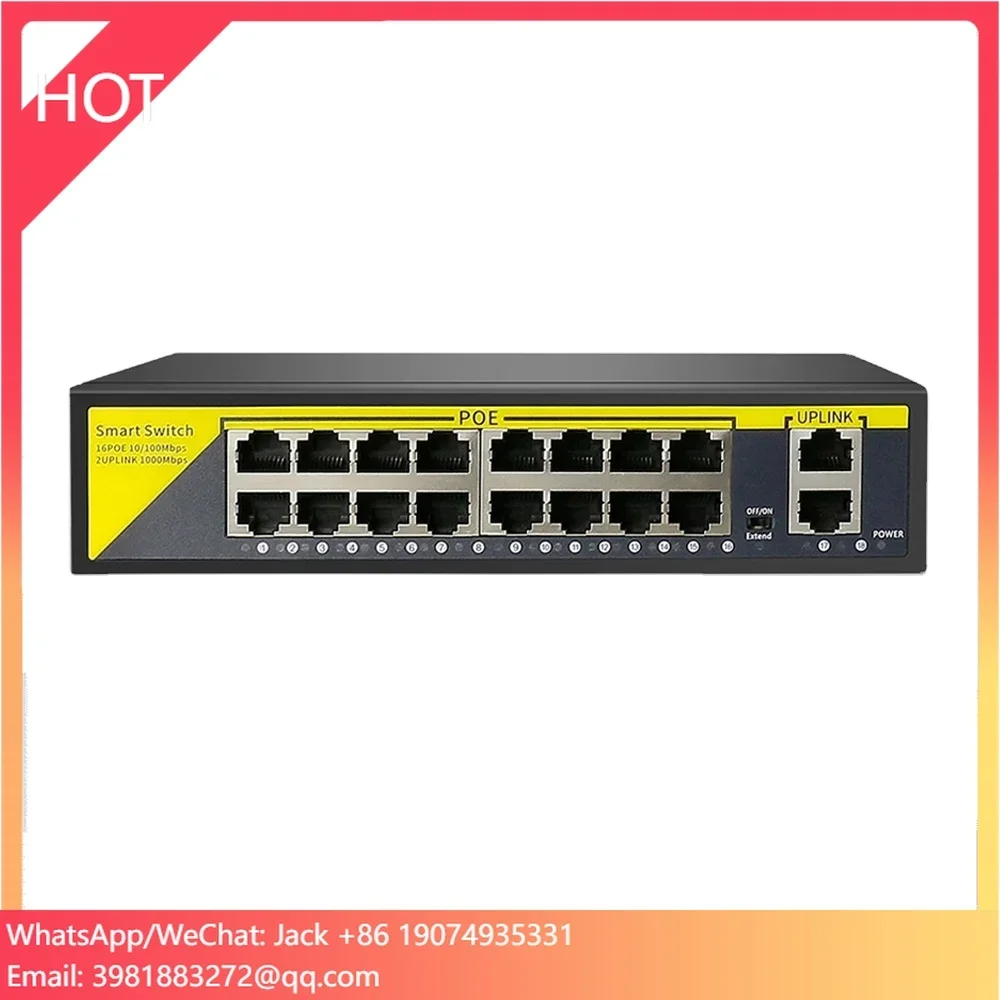 Nvr Poe Switch 16 Port - 18 Port Gigabit Switch IEEE802.3af 48V