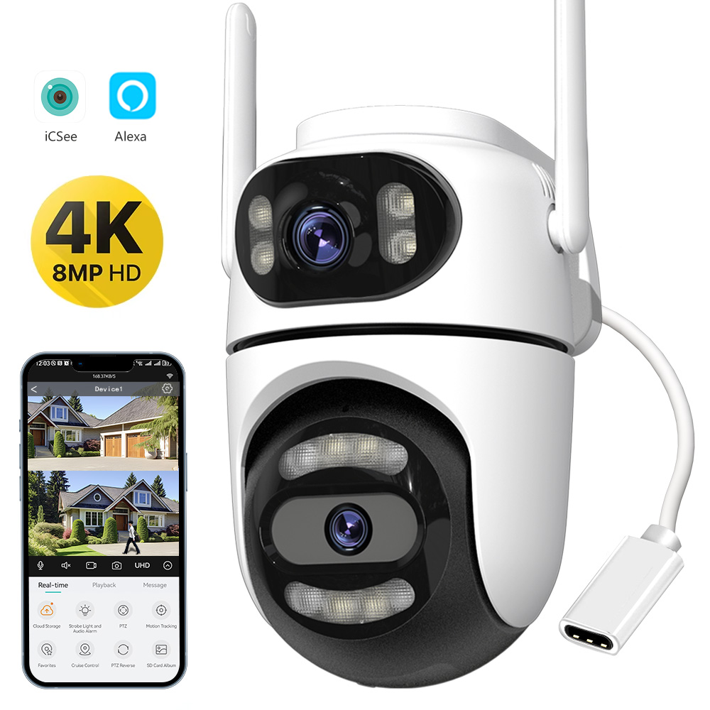 Ip Camera 4K 8Mp Outdoor Ptz - 8MP 4K HD Wifi PTZ Camera