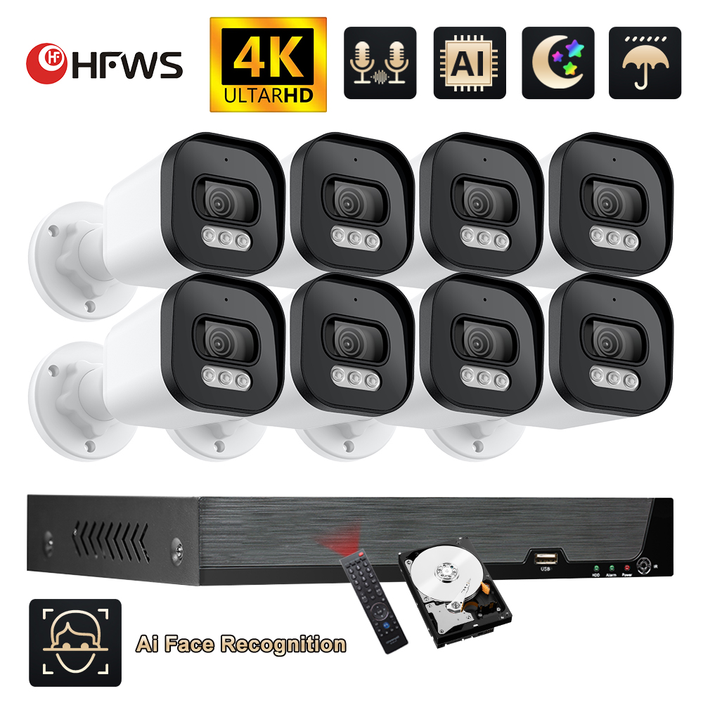 Cctv Nvr System 8 Channel 4K Poe - Hfws cctv camera security system kit