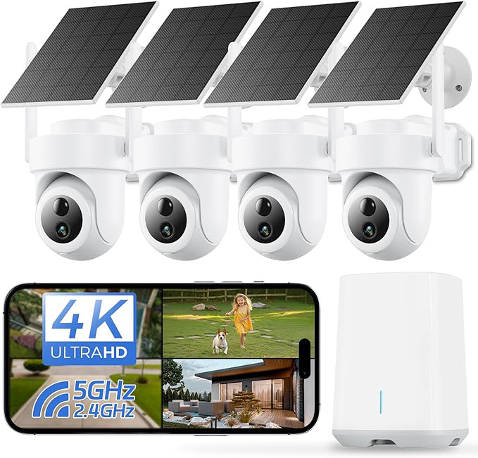 Security Camera System Solar 4G - 4G Solar-Powered Home Security System 4K