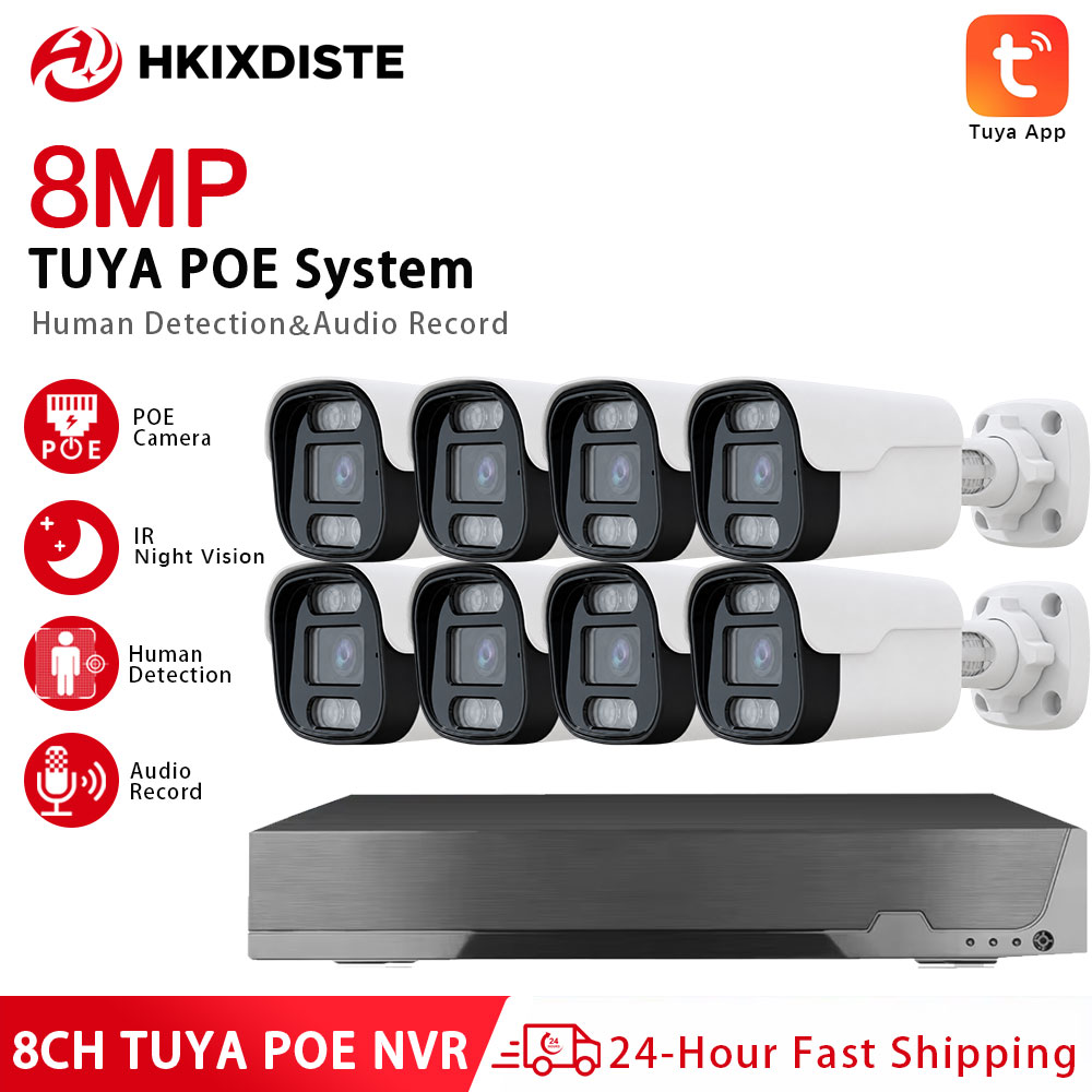Cctv Nvr System 8 Channel 4K Poe - 8MP 4K 8CH Tuya PoE Security