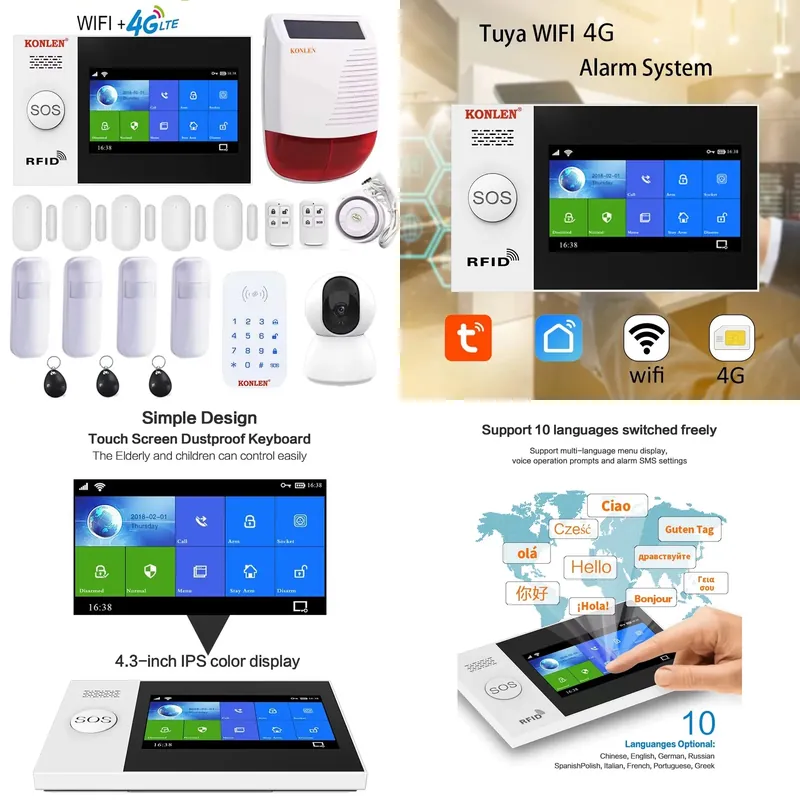 Security Camera System Solar 4G - Tuya Smart Alarm System Security Home