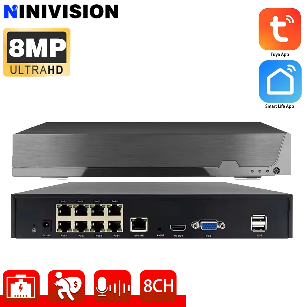 H.265 8CH 4K 8MP POE NVR Video - Cctv Nvr System 8 Channel 4K Poe 评论和价格