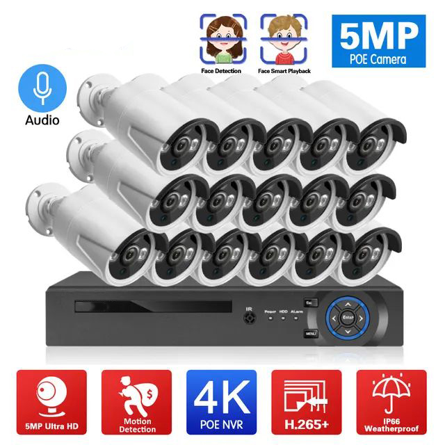 5mp 8mp 32CH POE CCTV Security - Nvr Kit 4 Camera 5Mp Poe 评论和价格