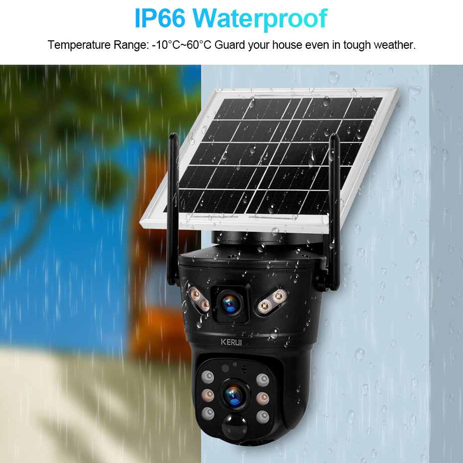 KERUI 6MP WIFI 4G Solar Camera - Security Camera System Solar 4G 评论和价格