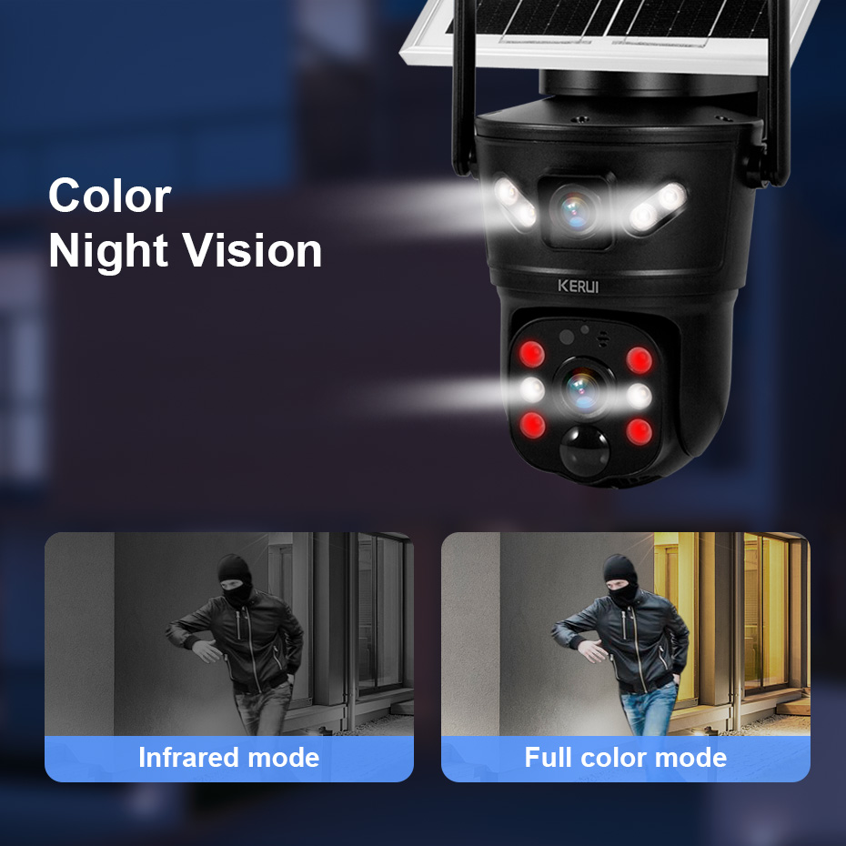 KERUI 6MP WIFI 4G Solar Camera - Security Camera System Solar 4G 评论和价格