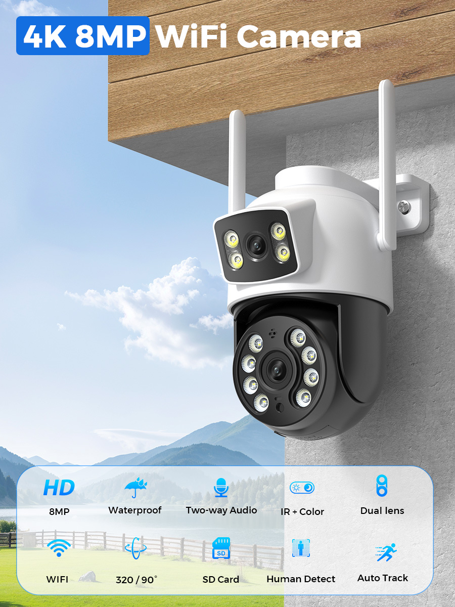 BESDER 8MP IP Camera PTZ Auto  - Cctv Camera System 8 Camera Wireless 评论和价格