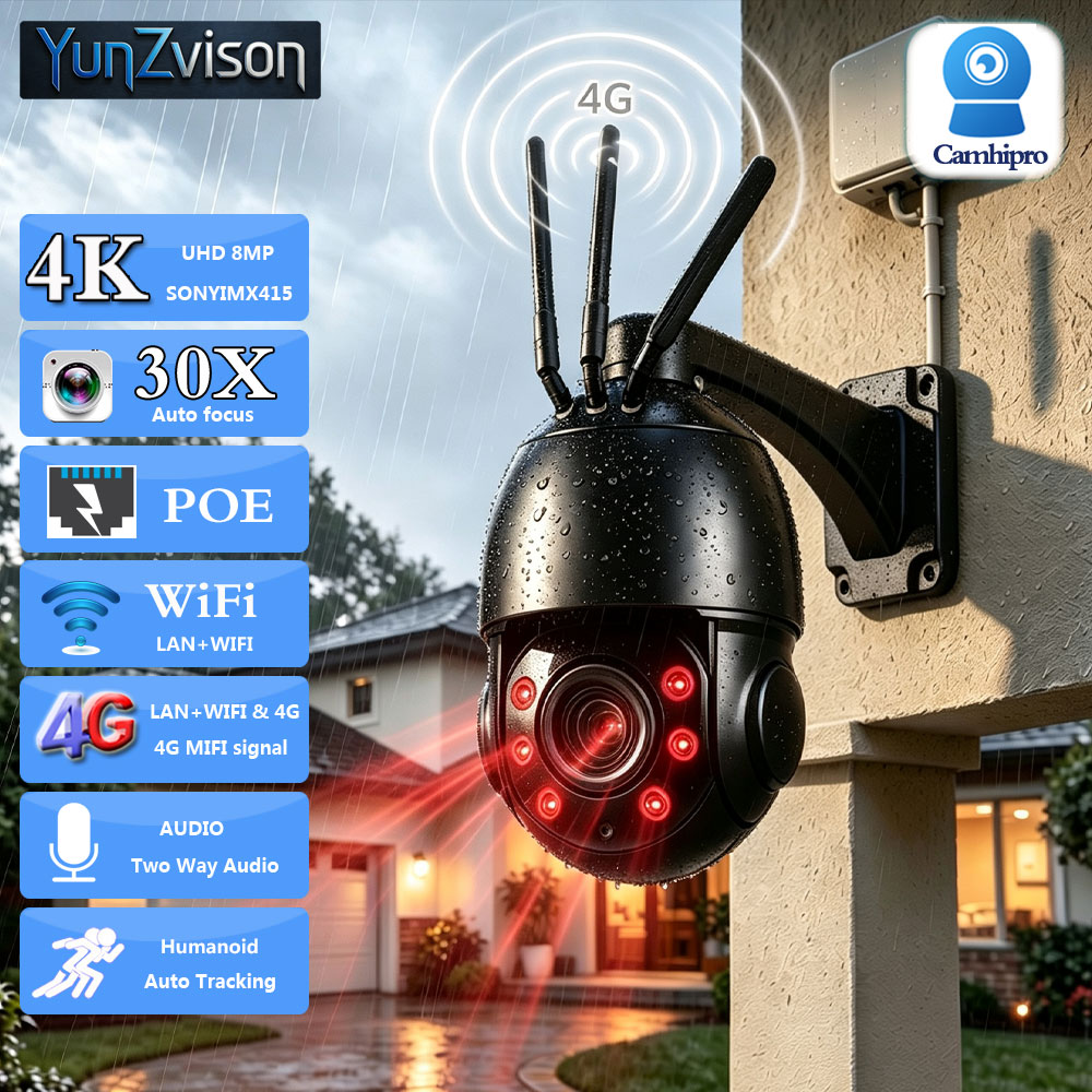 3G 4G SIM Card 4K 8MP 30X Zoom - Ptz Camera 30X Zoom Poe 评论和价格