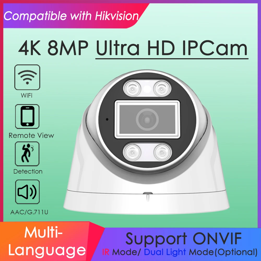 4K 8MP Wifi Wireless IP Camera - Hikvision Ip Camera 8Mp Dome 评论和价格