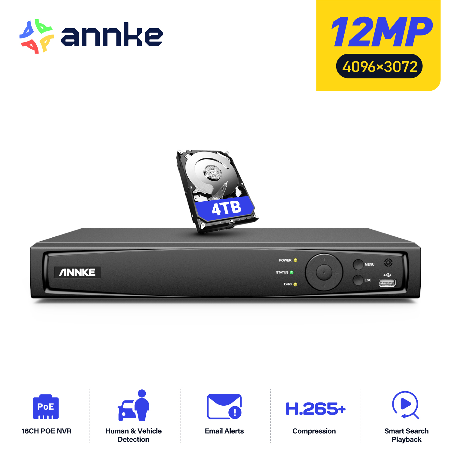 ANNKE 12MP POE NVR Network Vid - Dahua Nvr 16 Channel 评论和价格