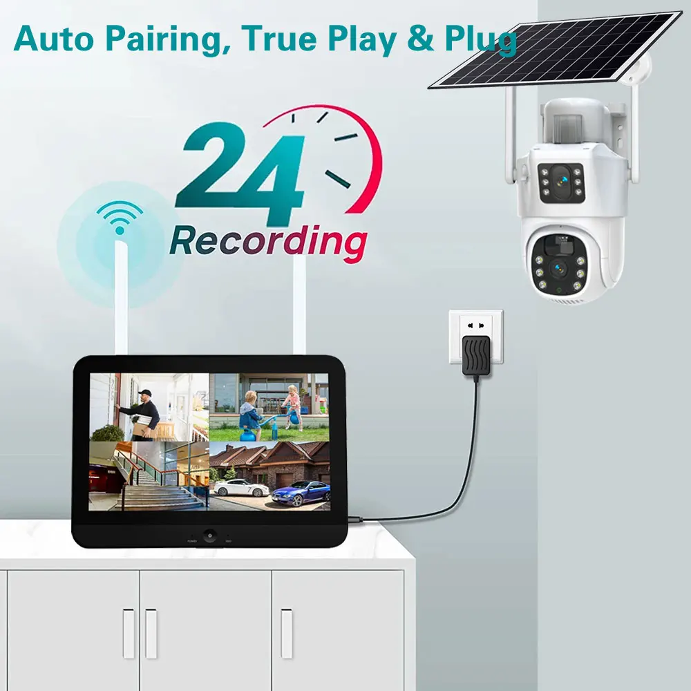 10CH Wireless NVR 4k 8mp Dual  - Cctv Camera System 8 Camera Wireless 评论和价格