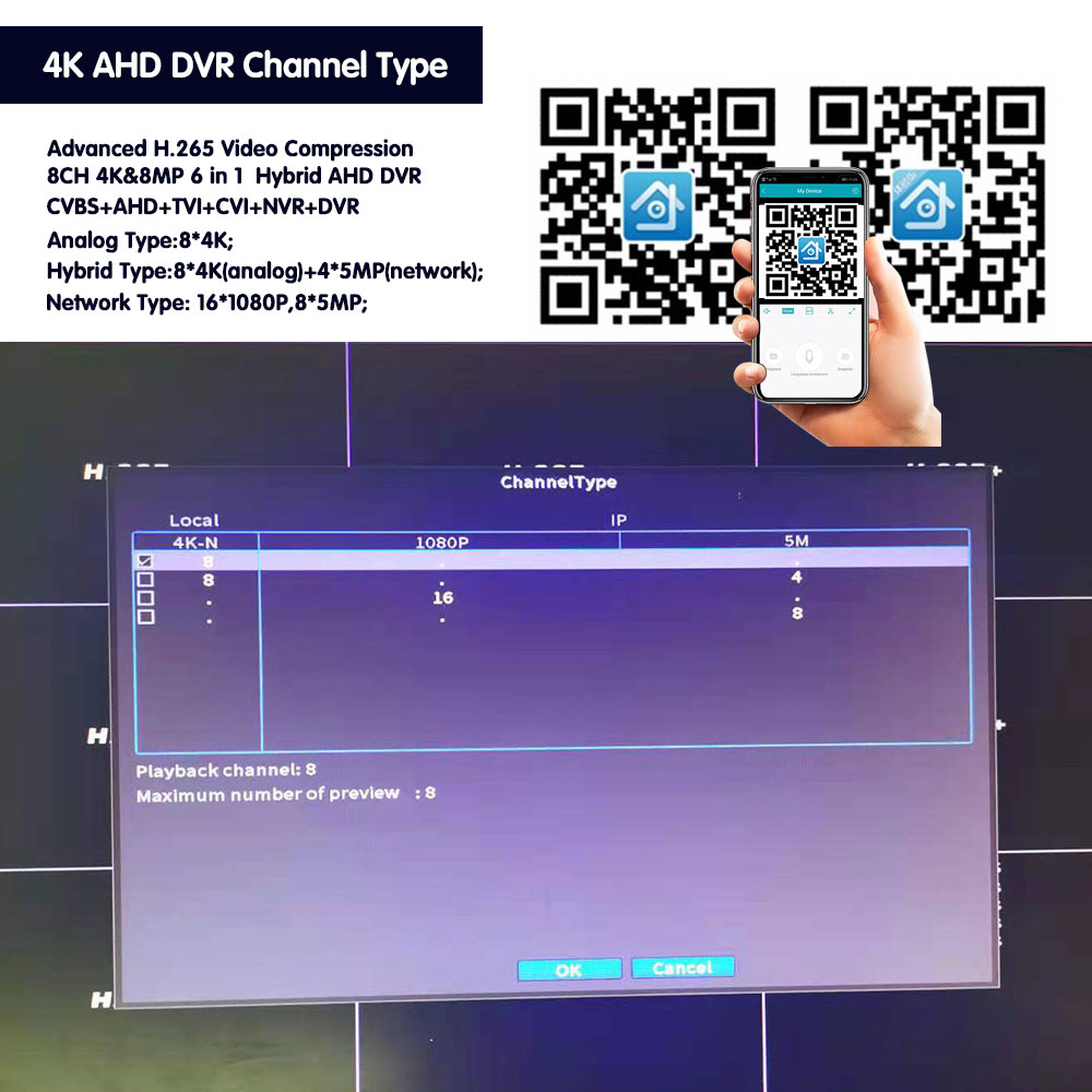 H.265 8MP 8CH CCTV DVR Recorde - Cctv Hard Drive 4Tb Surveillance 评论和价格