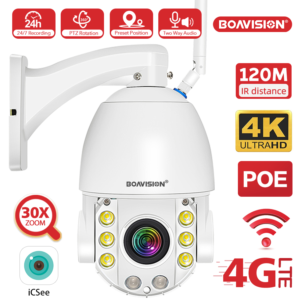 HD 4K 8MP 5MP WIFI POE 4G Secu - Ptz Camera 30X Zoom Poe 评论和价格