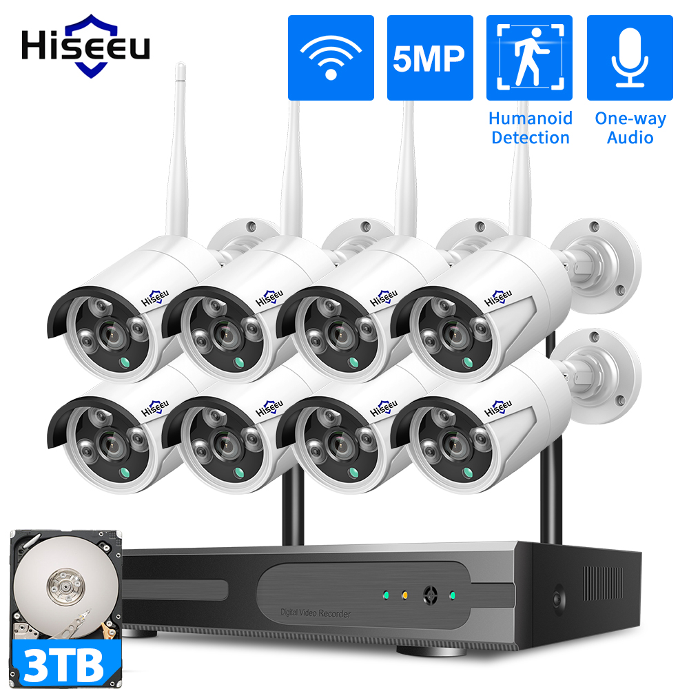 Hiseeu 3/5/8MP WiFi CCTV Camer - Cctv Camera System 8 Camera Wireless 评论和价格