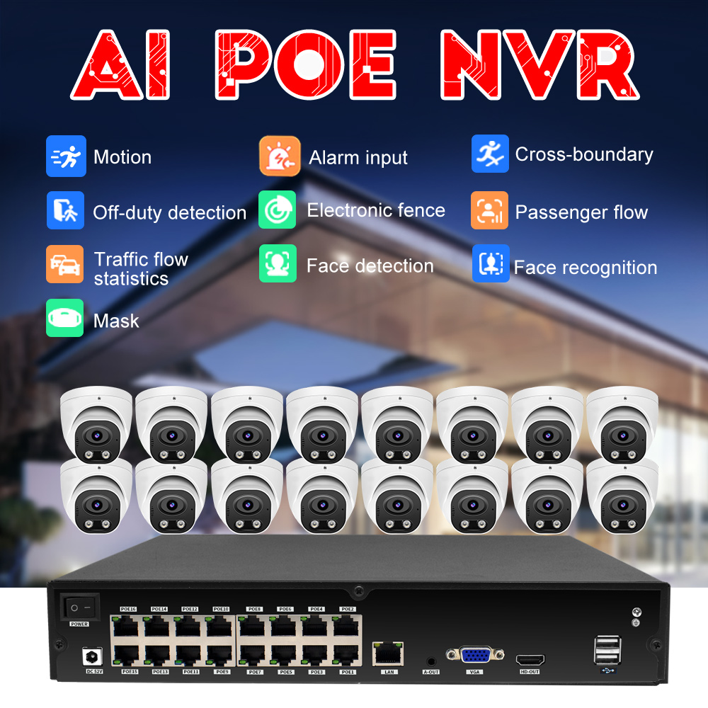 16 Channel 4K AI Face Recognit - Nvr 16 Channel 4K H265 评论和价格