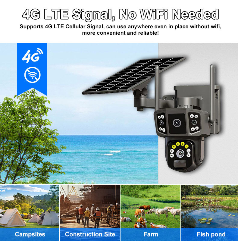 V380 Pro 10X 4K Dual Lens Outd - Security Camera System Solar 4G 评论和价格