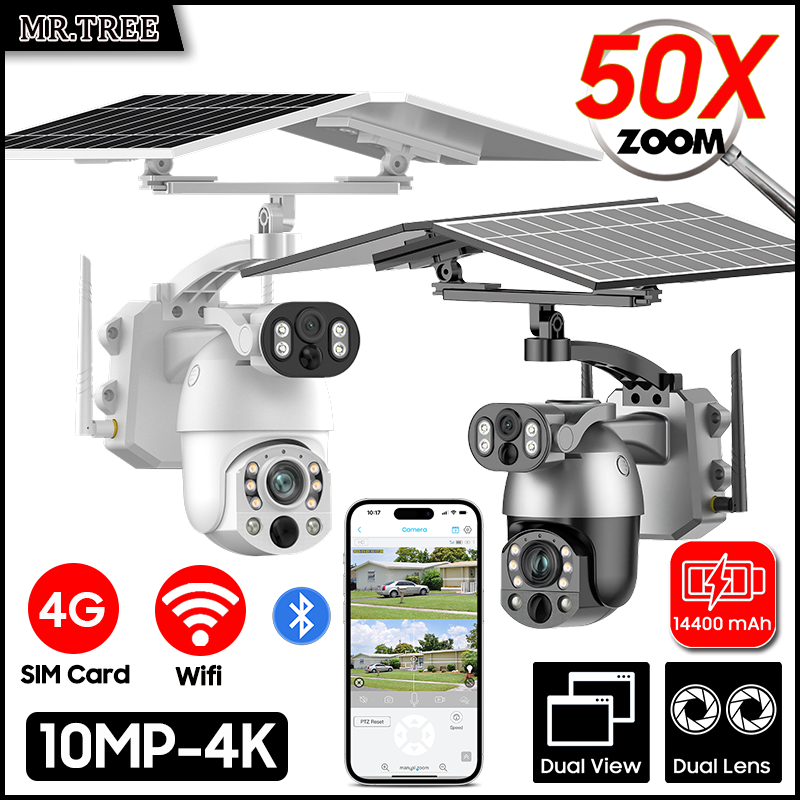4K 50X Optical Zoom Dual Lens  - Security Camera System Solar 4G 评论和价格