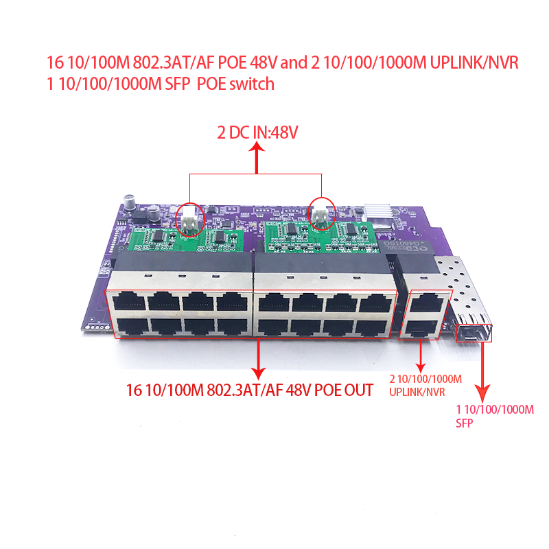 16port 100M 802.3AT/AF POE 48V - Nvr Poe Switch 16 Port 评论和价格