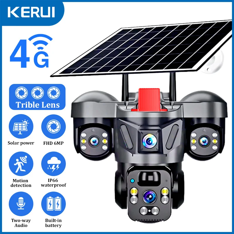 KERUI Outdoor PTZ 6MP 4G SIM W - Cctv Camera System 8 Camera Wireless 评论和价格