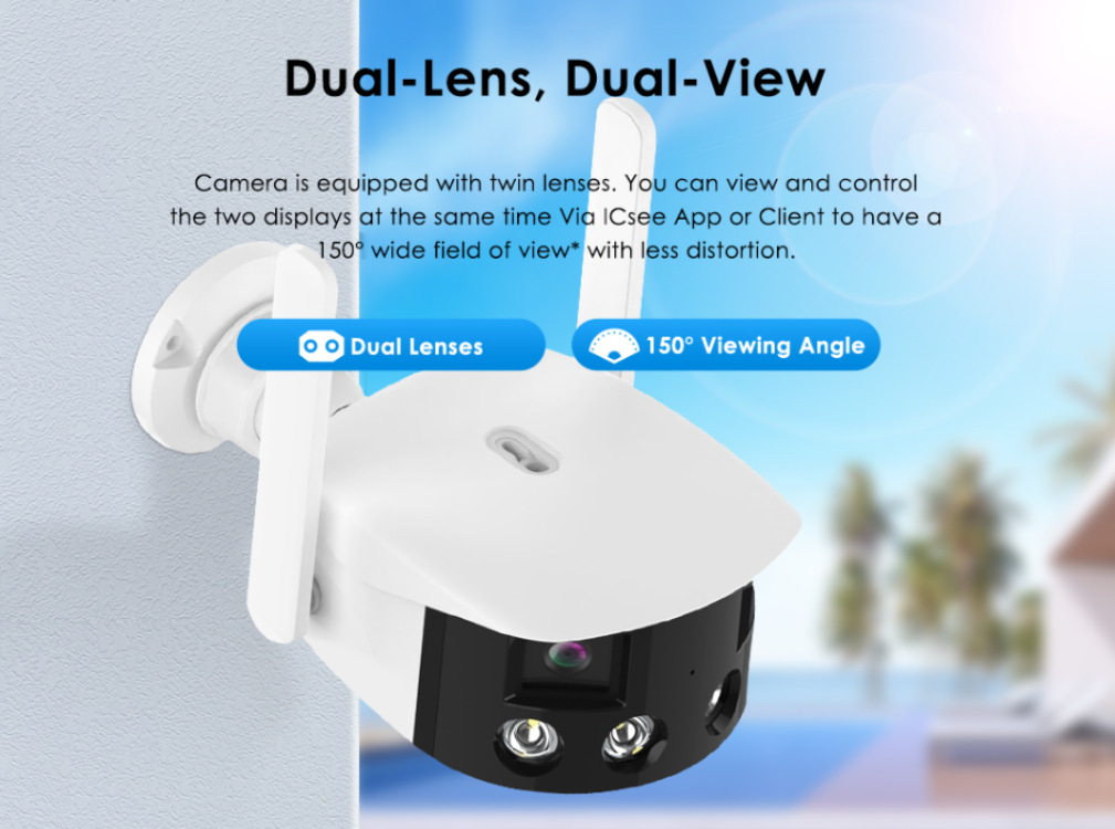 4K UHD iCsee APP 180Degree Wid - Cctv Camera 180 Degree Panoramic 评论和价格