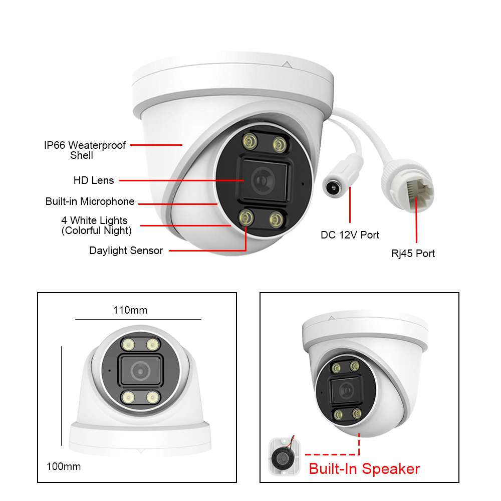 8MP H.265 4K 8CH POE Camera Sy - Poe Security Camera 8Mp 4K 评论和价格